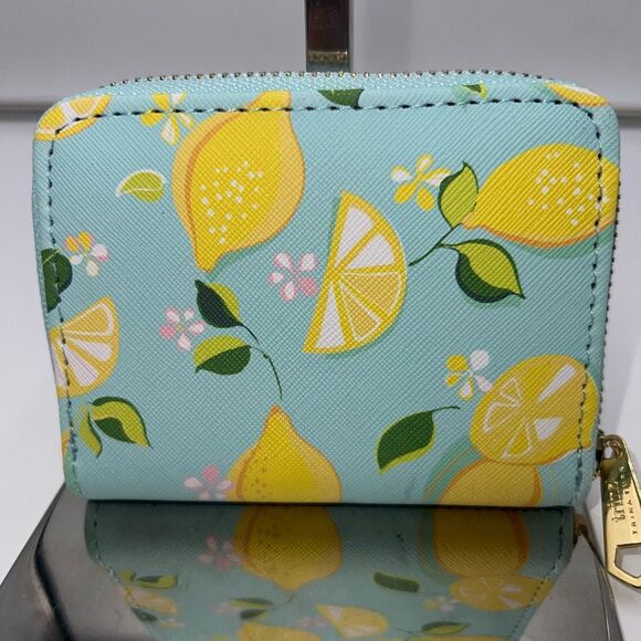 Trina Turk Zip Around Bifold Wallet With Lemon Pattern - Picture 1 of 8